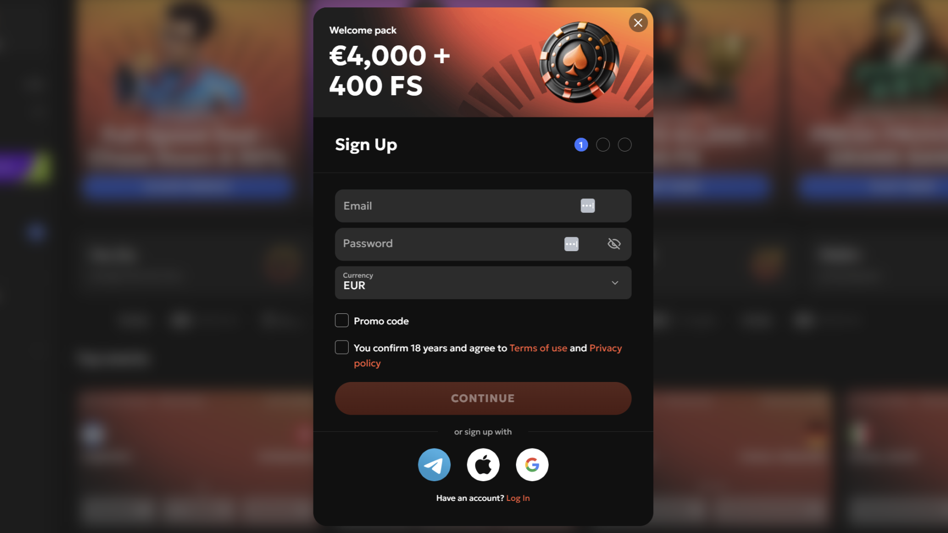 Gxbet Casino registration